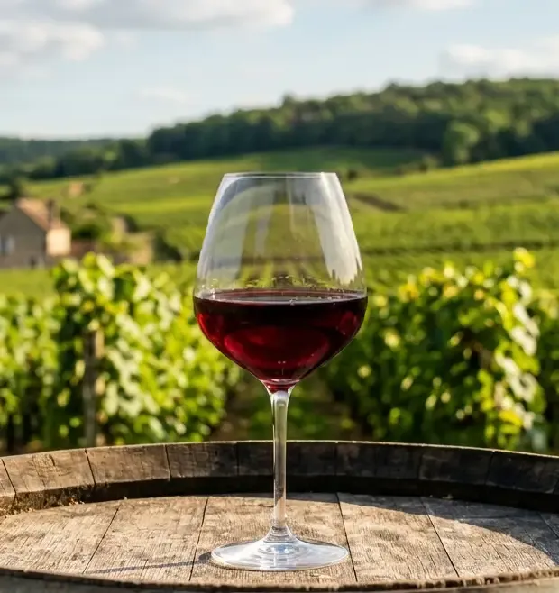 Egy pohár fehér medina-cabernet franc a Mátra aljai, T.bor Pincétől.
