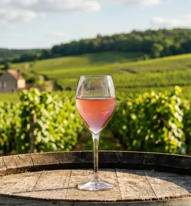 Egy pohár rosé cuvée a Mátra aljai, T.bor Pincétől.